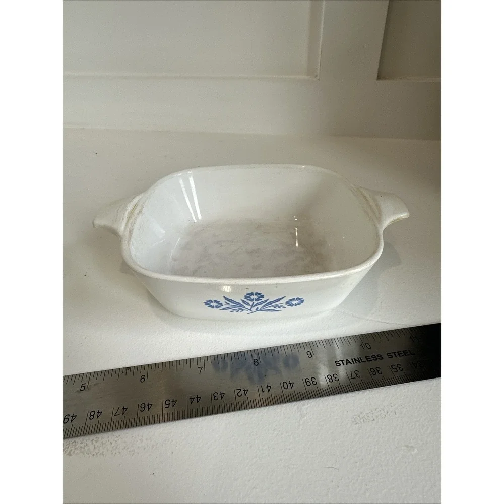 Vtg Corning Ware P-41 Mini Casserole Dish Petite Pan Blue Cornflower USA
